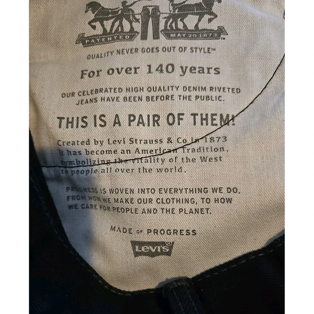 Levi's 505 Black Jeans Men's‎ Denim 34x34 (36x33 1/2) Made In 2017